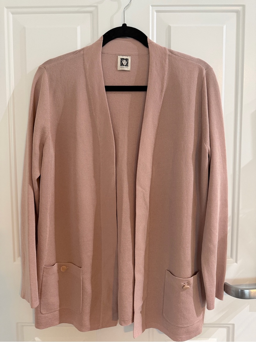 Women's Anne Klein Open Front Dusty Rose Cardigan Jacket